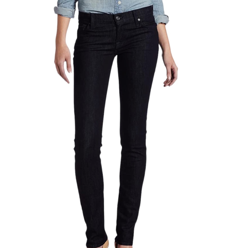 7 For All Mankind Roxanne High Waist Darkwash Slim Fit Jeans Size 14